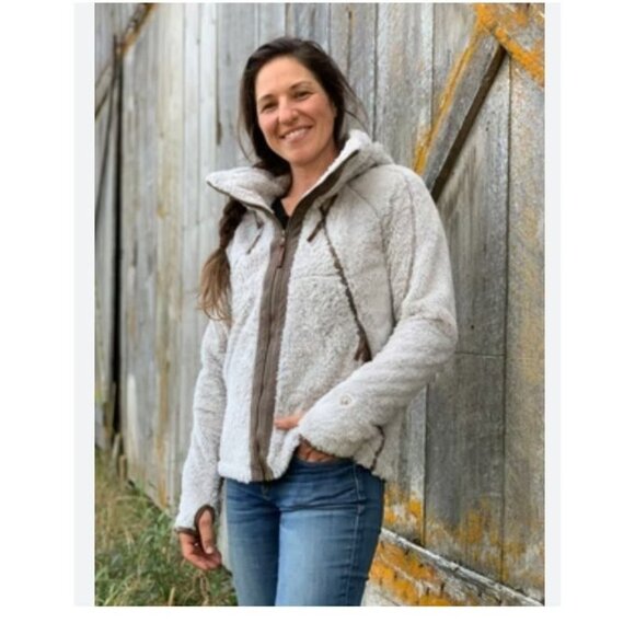 NWT KUHL Women's Small Flight Jacket Stone Beige Fleece Fuzzy MSRP$189 - Picture 10 of 17